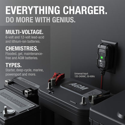 Cargador de batería NOCO Genius1, para baterías de Plomo y Litio