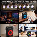 Altavoz Karaoke Bluetooth JYX-69BT con 2 Micrófonos Inalámbricos.