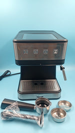 Cafetera de expreso con 20 barras de presión, acero inoxidable, Bella Pro.