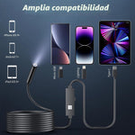 Cámara Endoscopio HD 1920P 8 LED iOS Android Semirrígida