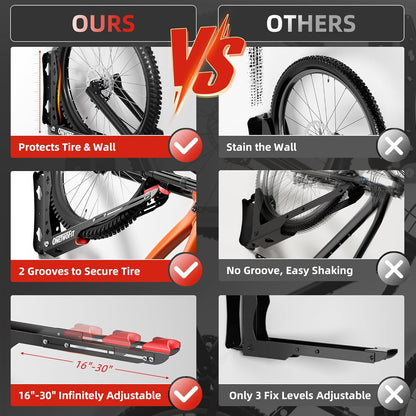 Soportes de pared pivotante para bicicletas ONETWOFIT, 2 UNIDADES