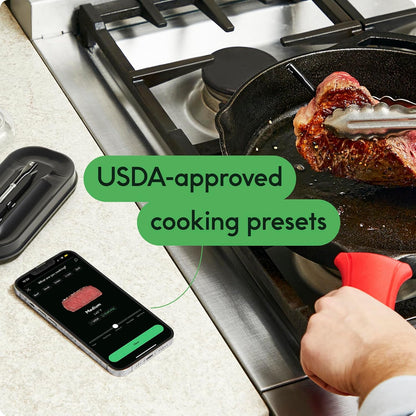 Termómetro inalámbrico inteligente de carne con 2 sondas ultrafinas, USADO
