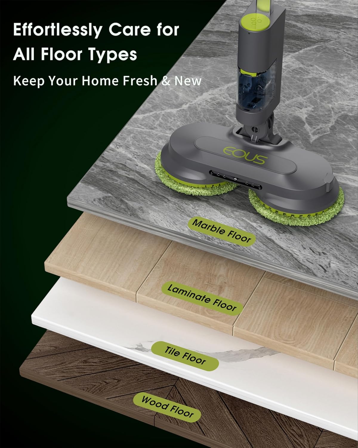 Trapeador eléctrico, tanque de agua desmontable, EOUS,(USADO).