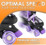 Patines de Cuatro Ruedas Para Niños y Niñas, Tamaño Ajustable 10J a 6.