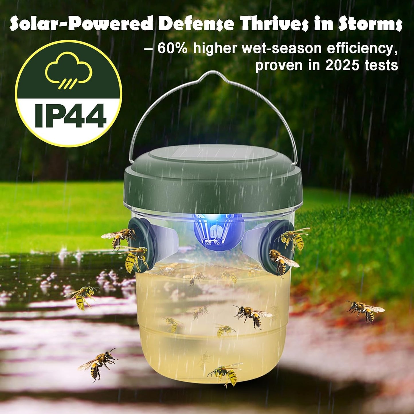 Trampas para avispas para colgar al aire libre, con energía solar.