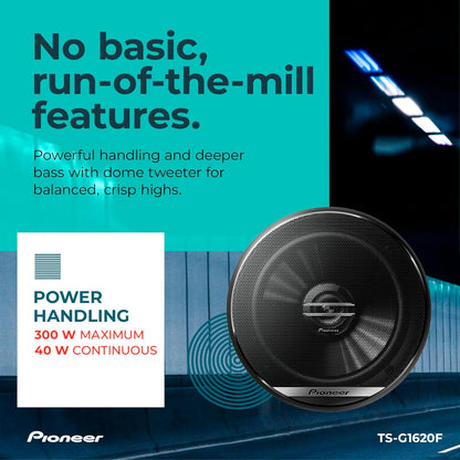 Altavoz Coaxial De 2 Vías Pioneer TS-G1620F de 6-1/2", 300 W MÁX