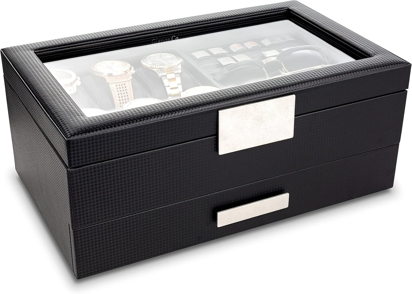 Joyero para hombre Organizador de reloj y accesorios. Con cajón y bandeja de almacenamiento