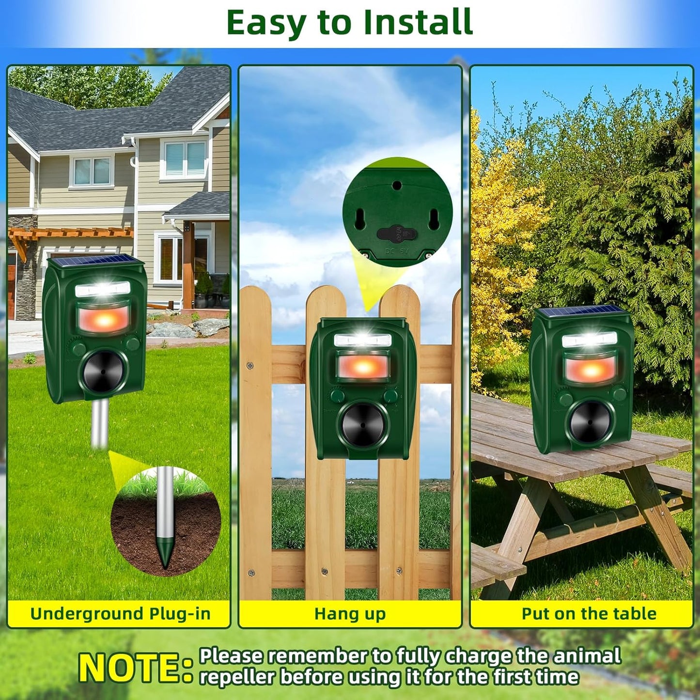 Repelente ultrasónico de animales sensor