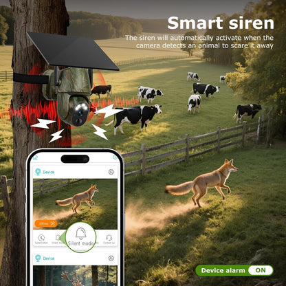 Cámaras de vigilancia 4G LTE, sin WiFi, alimentación solar 360°View