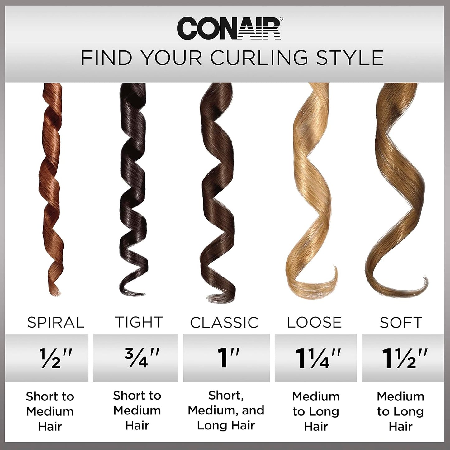CONAIR, Rizadora de cerámica con titanio, 1", No frizz, (USADO).