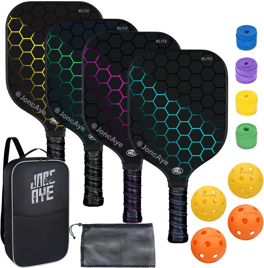 Juego De 4 Raquetas Con Bolas Y Bolsa JoncAye