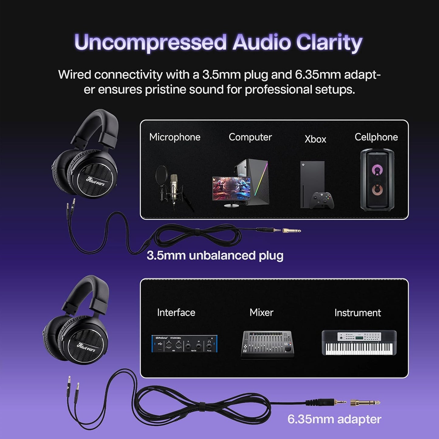 Linsoul Kiwi Ears - Auriculares elipse sobre la oreja, auriculares dinámicos.