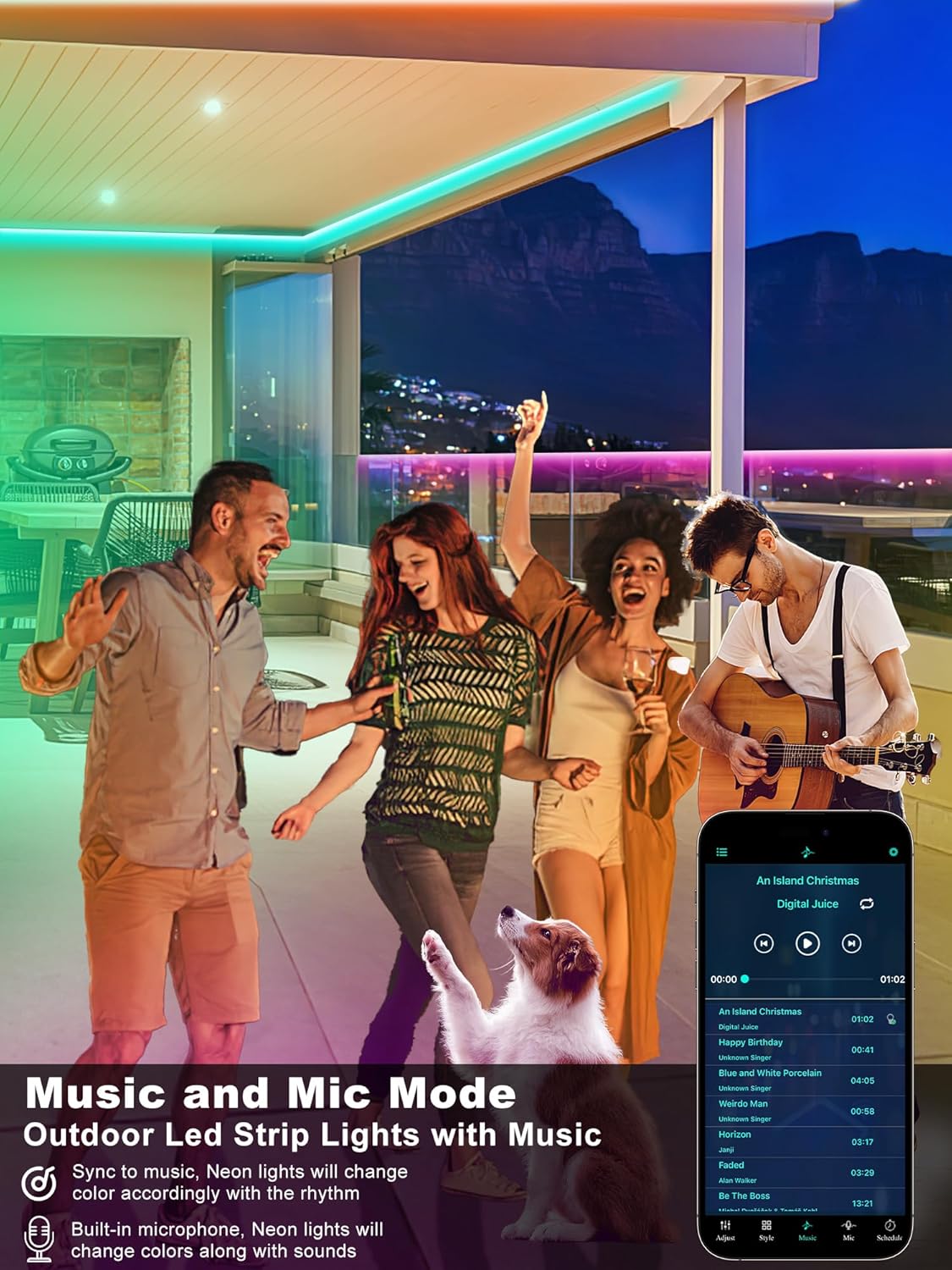 Tira de luces LED para exteriores, impermeable, 300ft, Ip68.