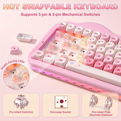 YUNZII C75 - Teclado Mecánico Inalámbrico Para Juegos.(USADO)