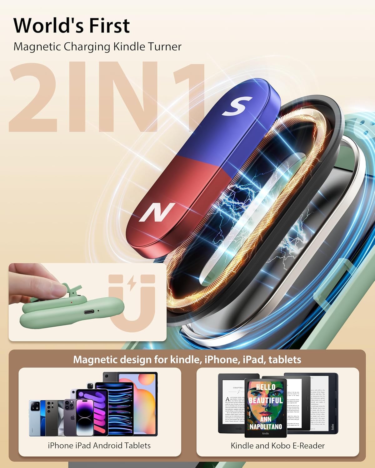 Girador de páginas para Kindle Stouchi 2 en 1