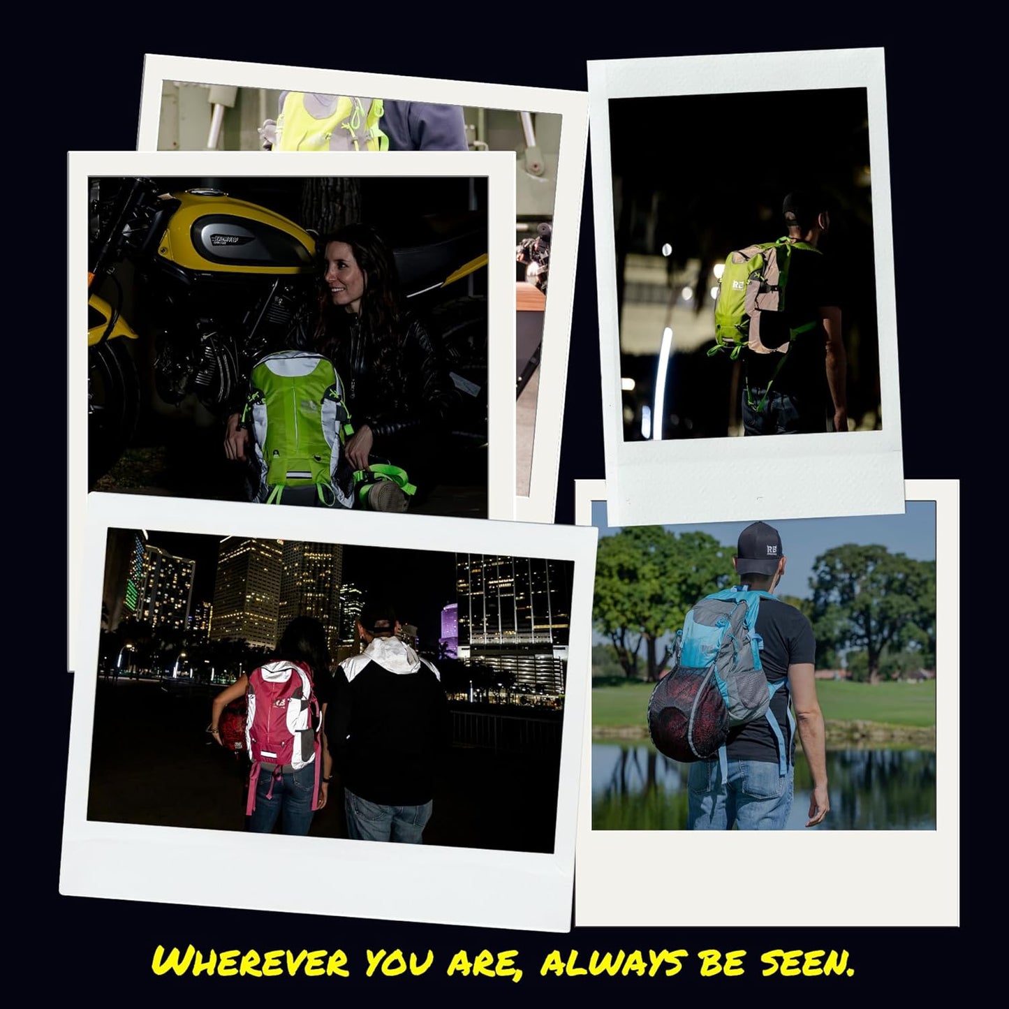 Mochila reflectante para motocicleta. Mochila ligera.