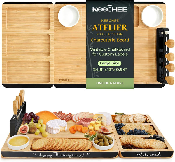 Tabla Charcuteria Keechee Con Pizarra Y Tenedores con DETALLE