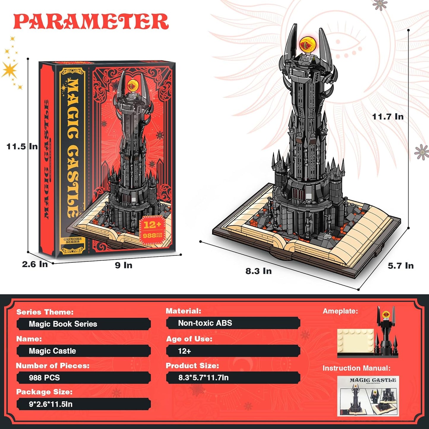 Juego de construcción de torre oscura del rey de los anillos mágicos 969 PCS