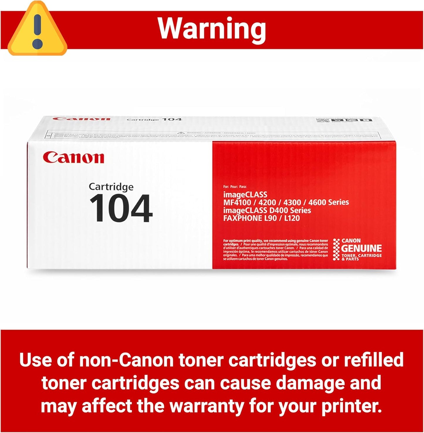 Cartucho Imageclass 104, Negro, CANON, 4600 series, L90, L120.