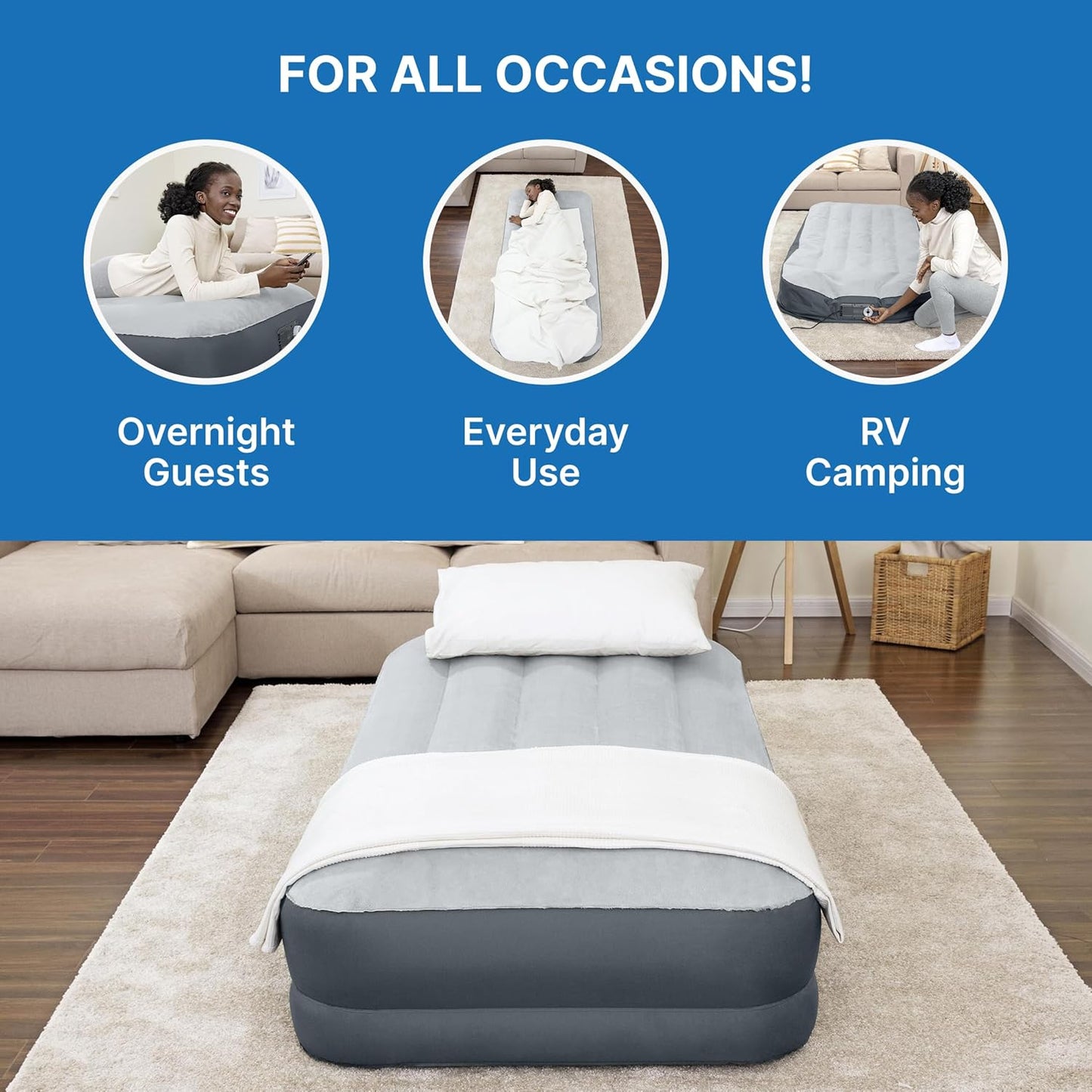 SleepLux - Colchón de aire para cama individual.