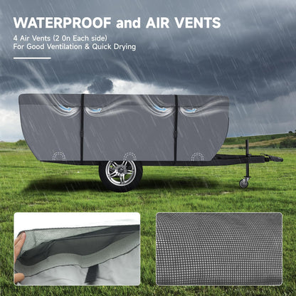 Funda plegable para caravana, impermeable, anti-UV, correas anti-viento.