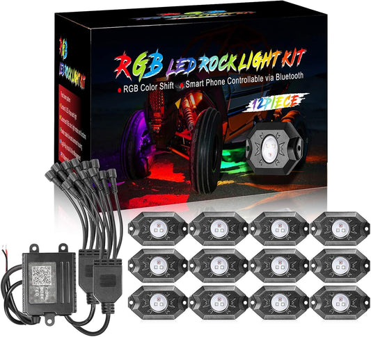Kit de 12 luces LED-RGB, coche, todoterreno, 4x4, camión,(USADO).