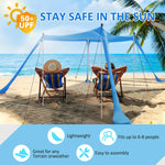 Tienda de campaña de playa con manta, 11 X 11 FT, protección UV50+.