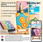 Juego de pintura acrílica Shuttle Art de 36 colores, 60 ml 12 pinceles