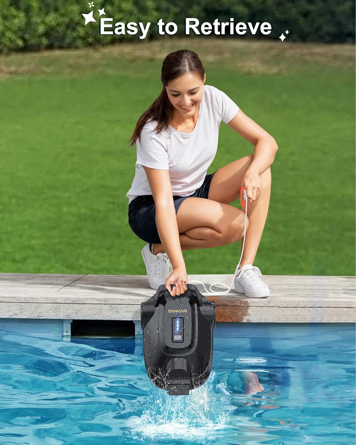 Aspiradora inalámbrica para limpeza de piscinas planas.(USADA)