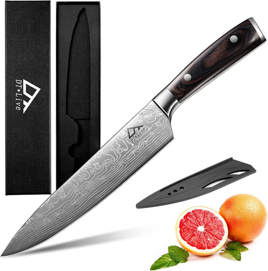 Cuchillo De Chef, Acero inoxidable, Dt·live, 8", mango ergonómico.