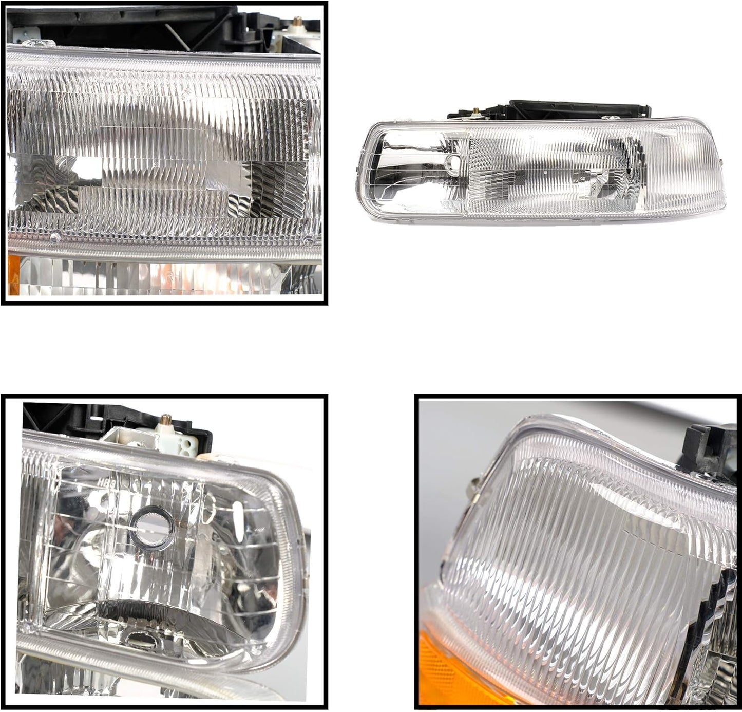 Faros transparentes cromadas para Silverado 00-06 Tahoe Suburban 1500 2500/99-02