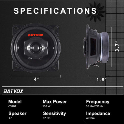 Altavoces coaxiales para audio de coche, con parrilla extraíble.