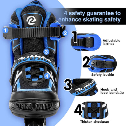 Patines En Línea Ajustables Con Luces LED TALLA XL 26CM
