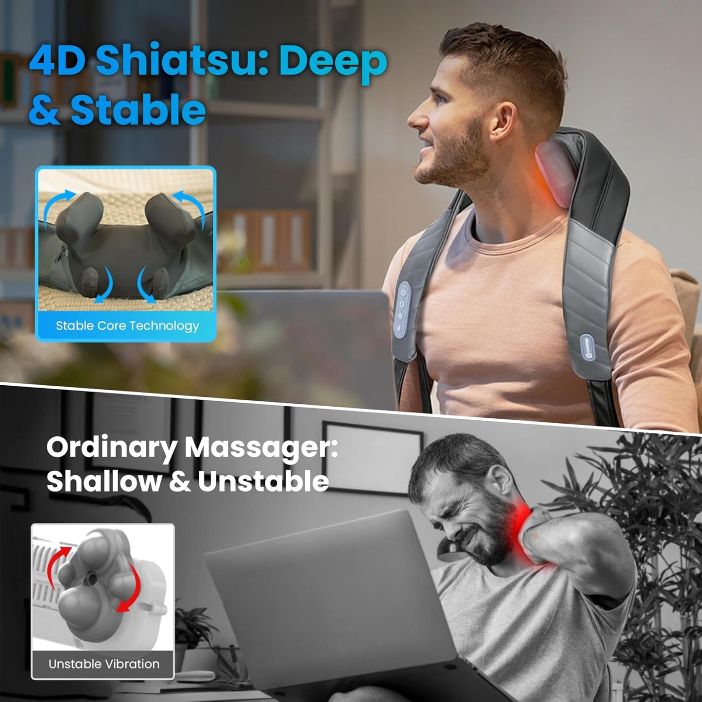 COMFIER Masajeador de cuello y hombros + bolsa de transporte