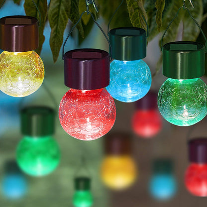 Luces solares, esféricas con pinzas para colgar, multicolor.