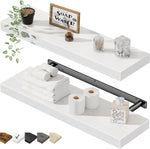 Repisas Flotantes Blancas Juego De 2 Piezas 60x30 Cm Para Pared