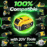 Batería de repuesto Yayetur, compatible con Dewalt, 20V Max 8000 mAh