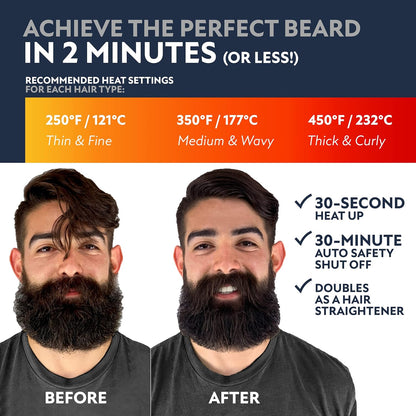 Alisador de barba y cabello Arkam para hombres, anti-quemaduras.
