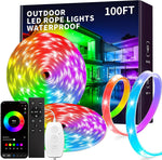 Tira de luces LED para exteriores de 100 ft, RGB-IP68 Control (DETALLE)