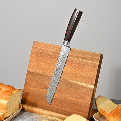 Cuchillo de pan profesional de alto carbono de 8 pulgadas.