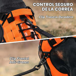 Arnés táctico Wingoin naranja, para perros medianos, reflectante ajustable