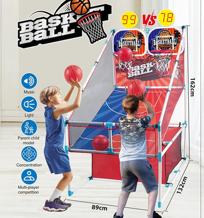 Juego De Baloncesto Arcade, Aro Doble, Infantil, Con Pelotas.