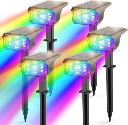 Luces solares, con color, para exteriores, impermeables, 9 modos.
