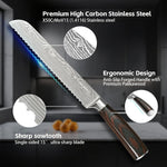 Cuchillo de pan profesional de alto carbono de 8 pulgadas.