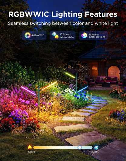 Luces de jardín Govee H7086, 64 escenas, IP66 iluminación de paisaje.