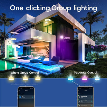 Focos LED para exteriores Lulijay de 30W, Bluetooth Smart, IP66