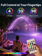 Fuente solar para piscina Kompoll, con luces de 10 colores (USADO)