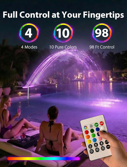 Fuente solar para piscina Kompoll, con luces de 10 colores (USADO)