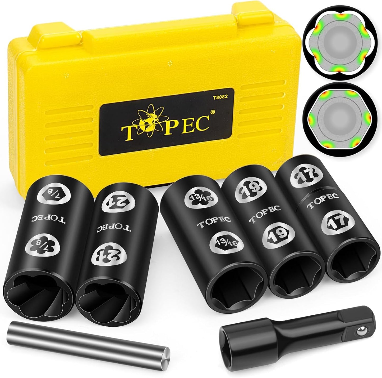 Kit de dados extractores para birlos de coche, 7 piezas.(USADO)