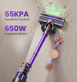Aspiradora Inalámbrica 650W 55KPa 90 Min Antienredos